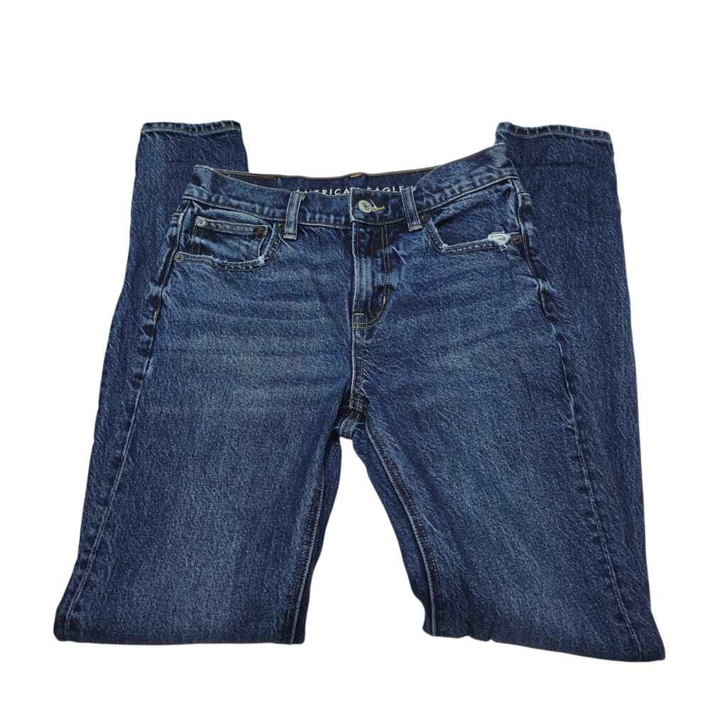 AMERICAN EAGLE Womens Size 0 Acid Washed 90's Skinny Stretch Blue Jeans
